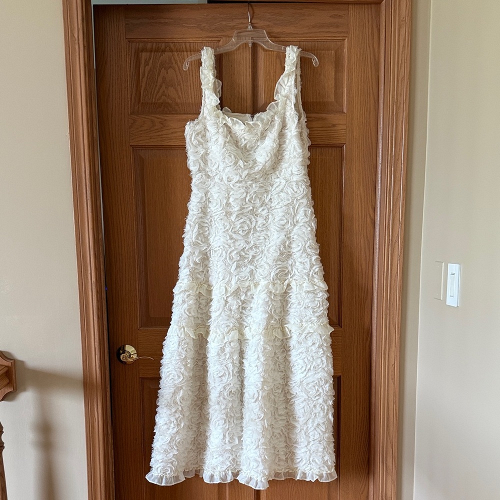 Ivory Floral Appliqué Maxi Dress